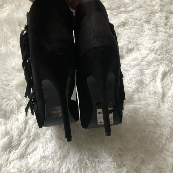 NWT Fringe Peep-toe Booties - Picture 7 of 11